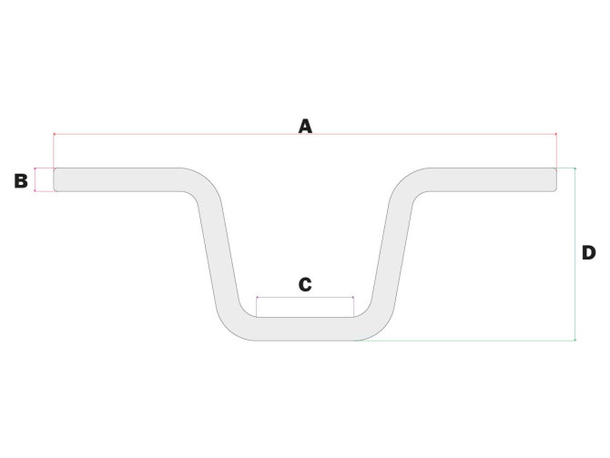 Stuur universeel U-model chroom product